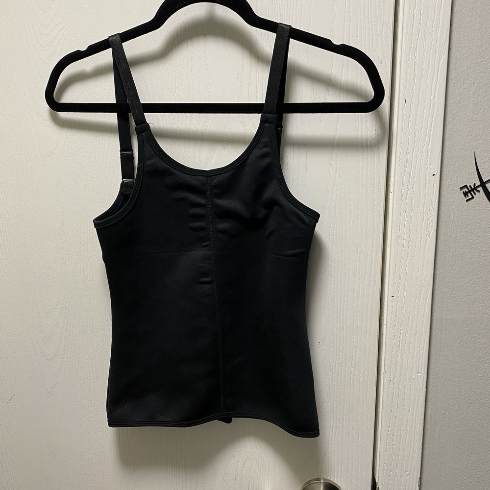 Blitz Moda Rib Neck Waist Trainer Body‎ Shaper Vest Tank Top Small Black - Picture 6 of 8